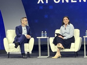 Dawn Zoldi/P3 Tech Consulting; Bobby Healy, Founder and CEO of Manna Air Delivery and Jennifer Hankins, Managing Director of Tulsa Innovation Labs during their fireside at XPO26.
