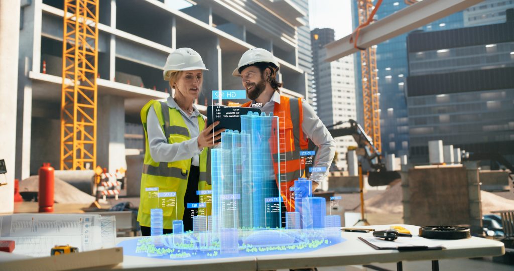 Construction engineers use 3D digital models to optimize planning and execution.